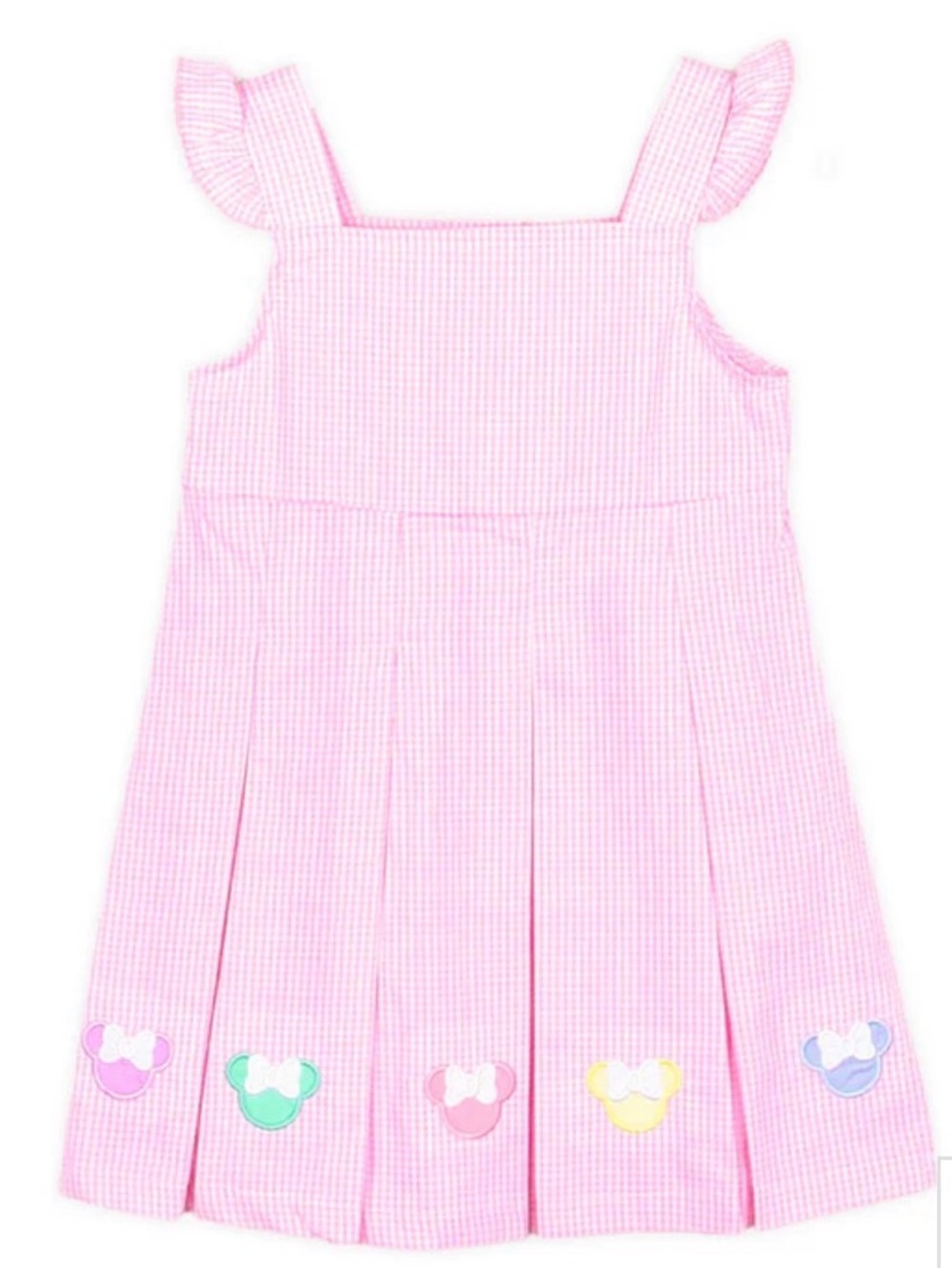 Classic Whimsy Pastel Mouse Ears Pink Gingham Chloe Dress 4T